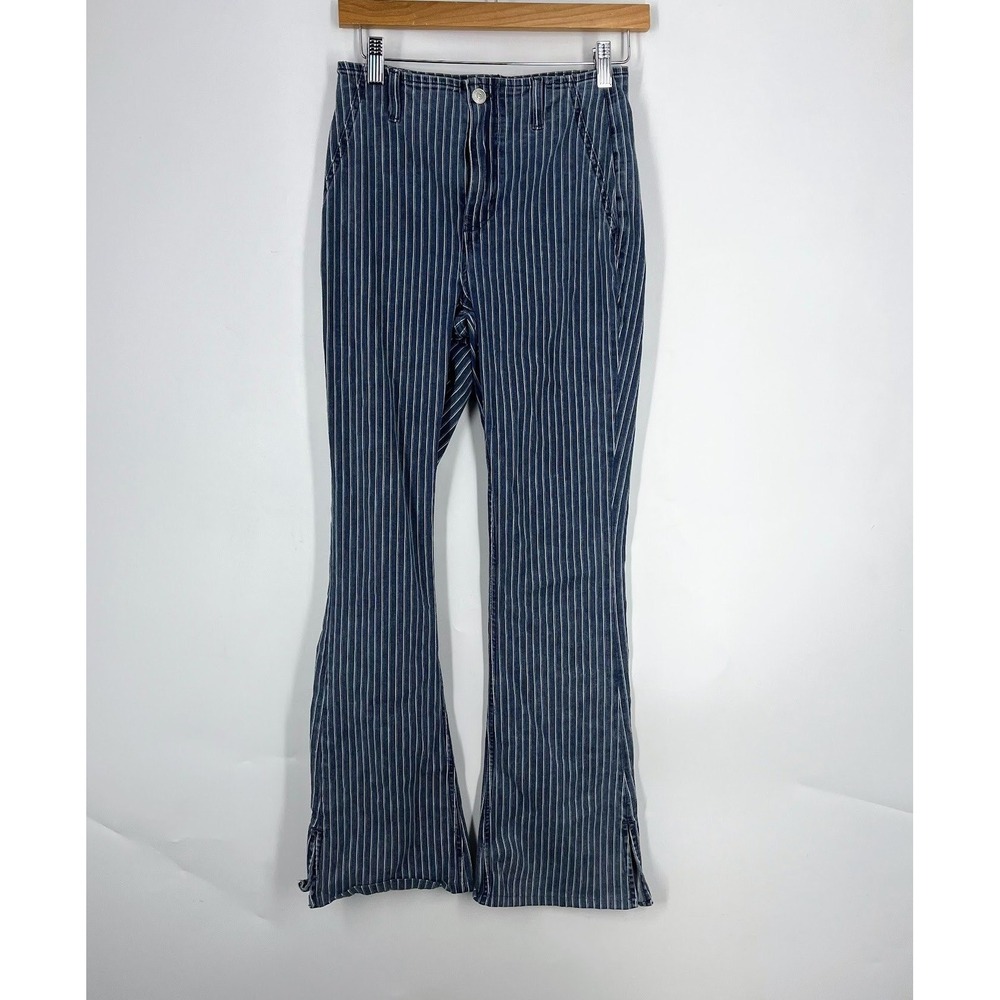 We The Free‎ Women's Level Up Faded Railroad High Rise Flare Leg Size 28